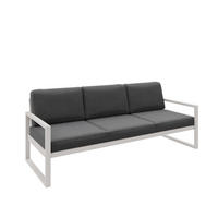 GARTENSOFA 3 Sitzer Madera 216x80cm, kaschmir, dunkelgrau - Kaschmir/Dunkelgrau, Kunststoff/Metall (216/86/80cm) - Margaret Hadas24