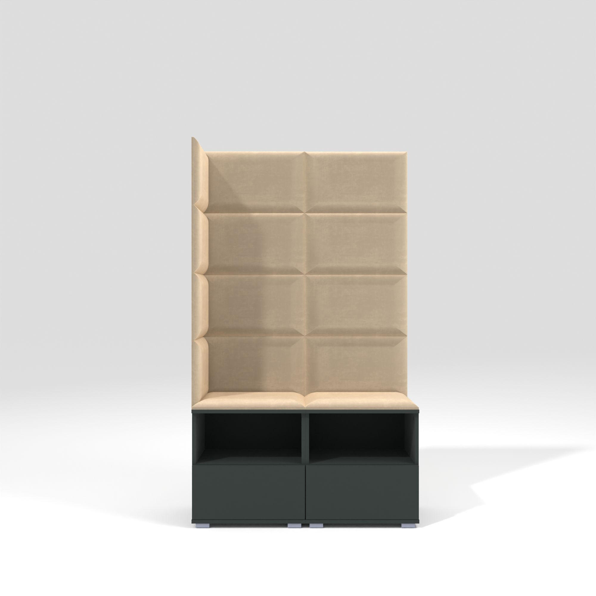GARDEROBEN-SET Nela V mit gepolsterten Paneelen 100/174/40 - Beige/Silberfarben, Holzwerkstoff/Kunststoff (100/174/40cm)