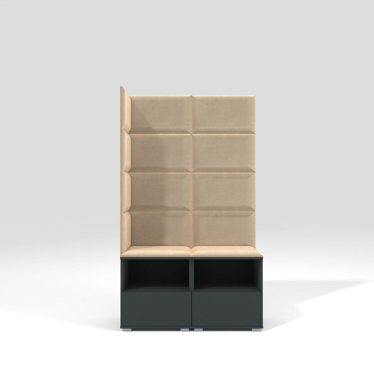GARDEROBEN-SET Nela V mit gepolsterten Paneelen 100/174/40 - Beige/Silberfarben, Holzwerkstoff/Kunststoff (100/174/40cm)