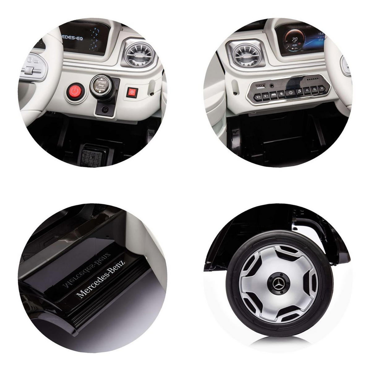 ELEKTROAUTO Mercedes SUV EQG schwarz Gurt, Stoßdämpfer, Fernbedienung - Schwarz, Kunststoff (121/74/62cm) - Chipolino