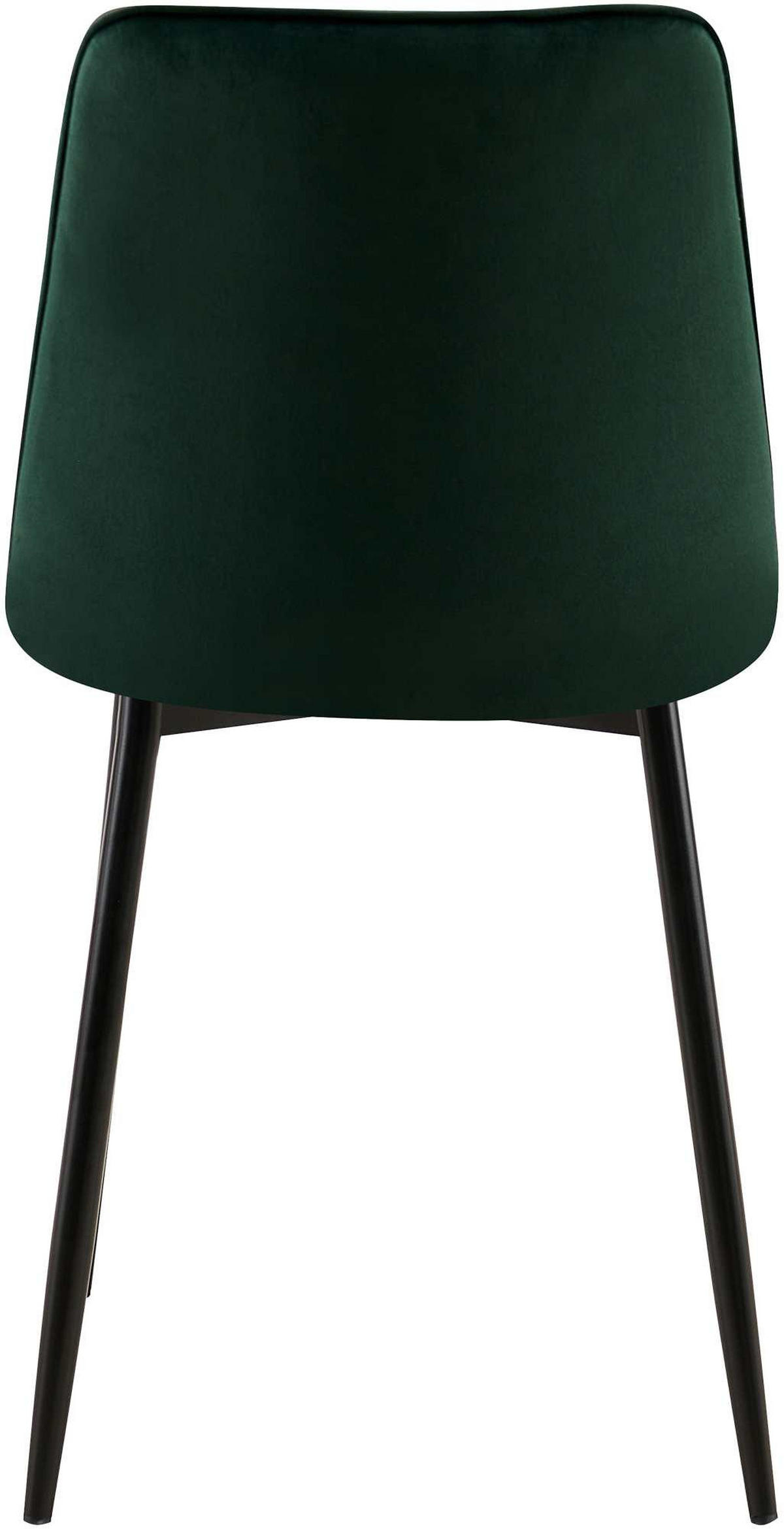 STUHL 2er Set Samt Grün - Schwarz/Grün, Textil/Metall (47/89/61cm) - CLP
