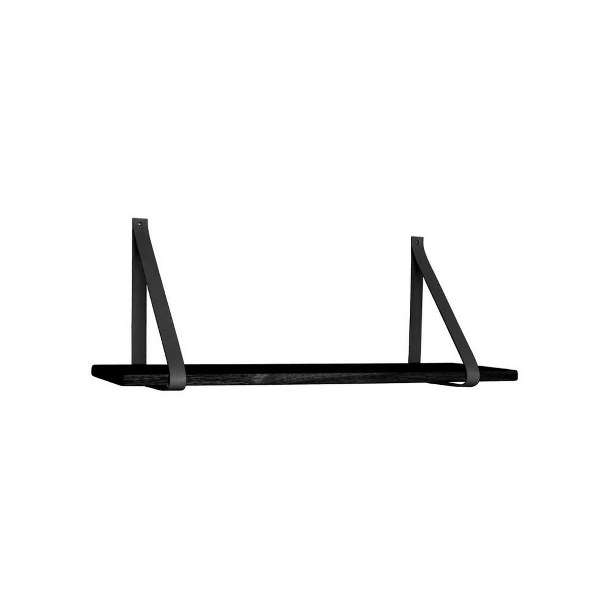 REGAL Forno Gummibaum, Leder Schwarz - Schwarz, Holz (80/2/20cm) - tinkaro