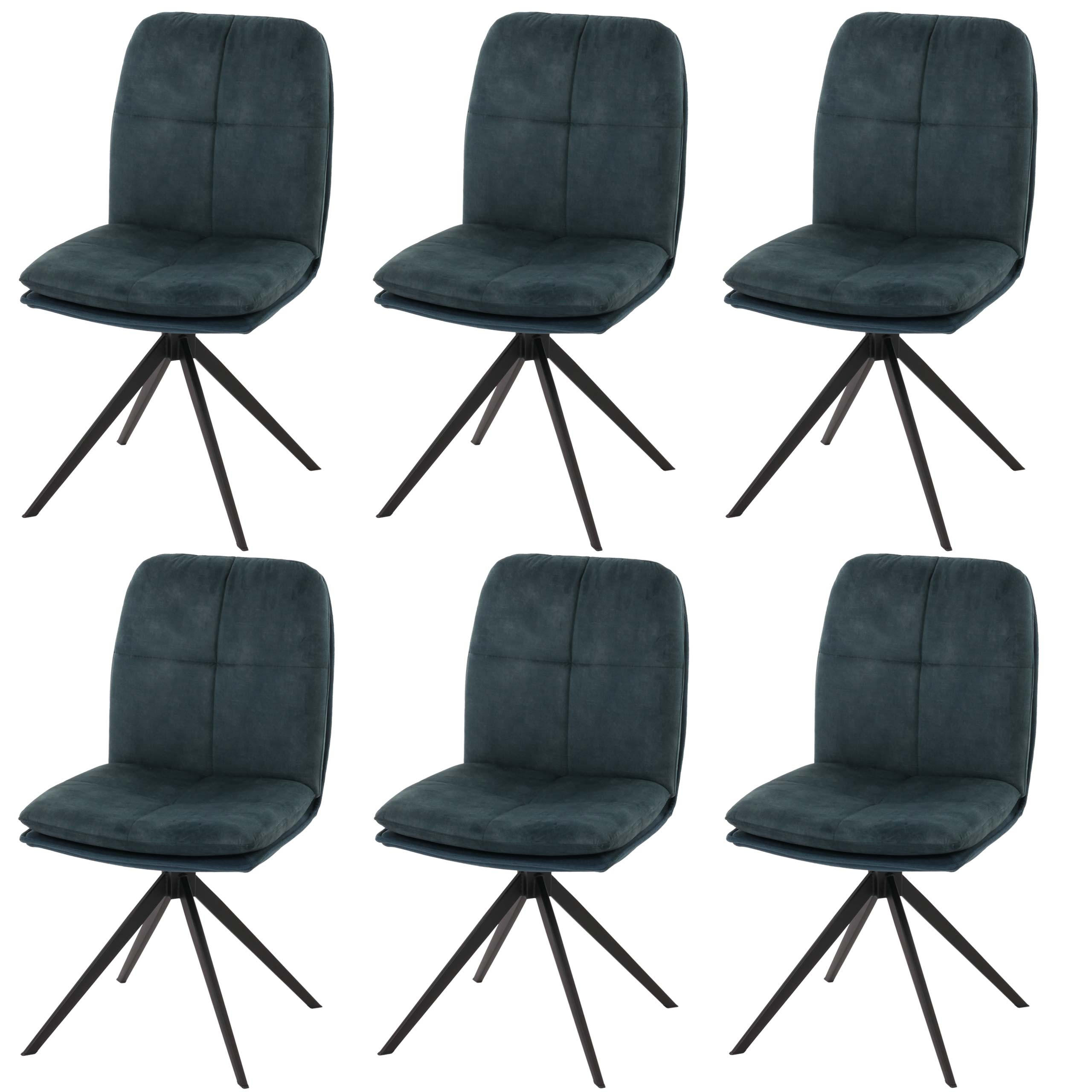 ESSZIMMERSTUHL Blau 6er-Set - Blau, Textil (47/90/56cm) - MCW