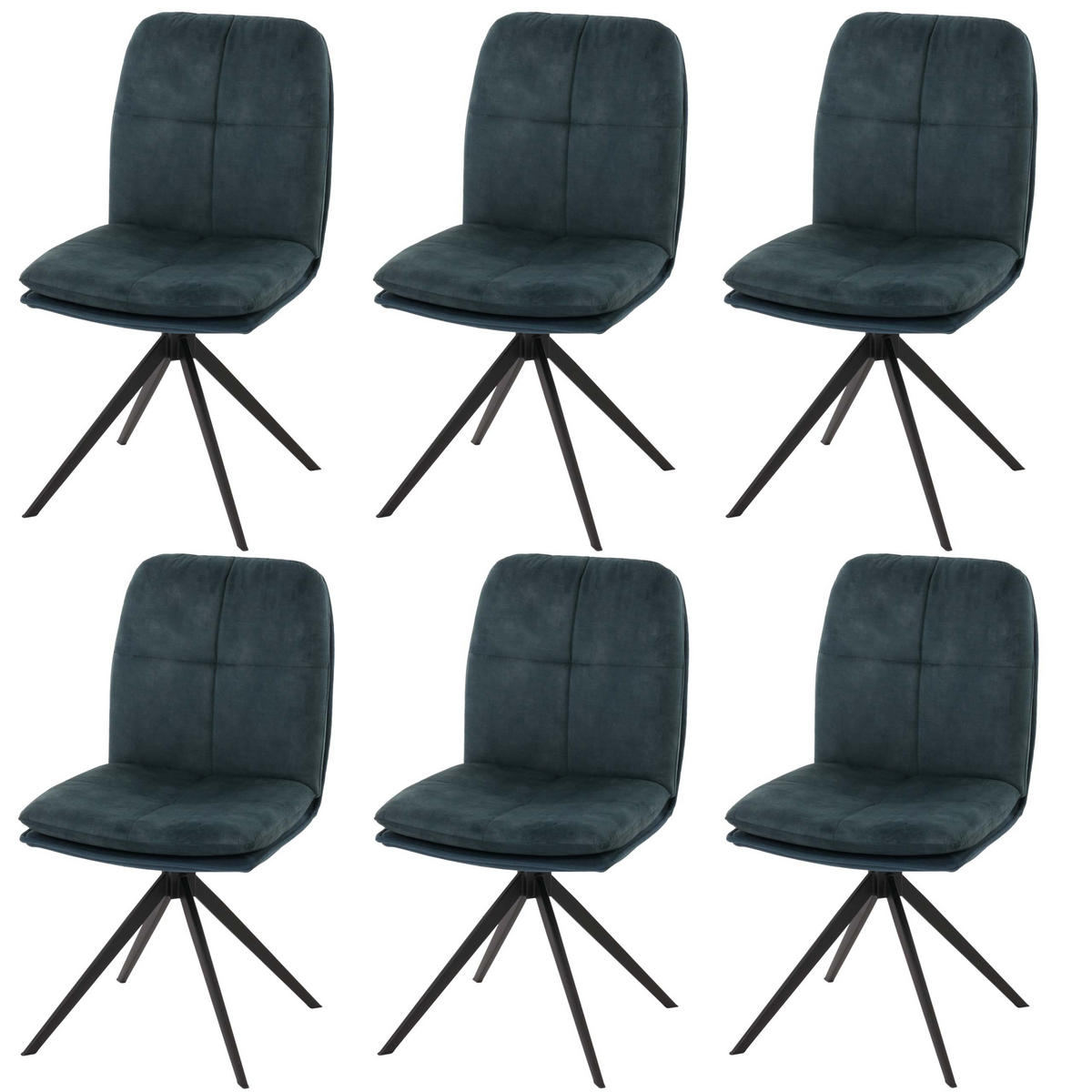ESSZIMMERSTUHL Blau 6er-Set - Blau, Textil (47/90/56cm) - MCW