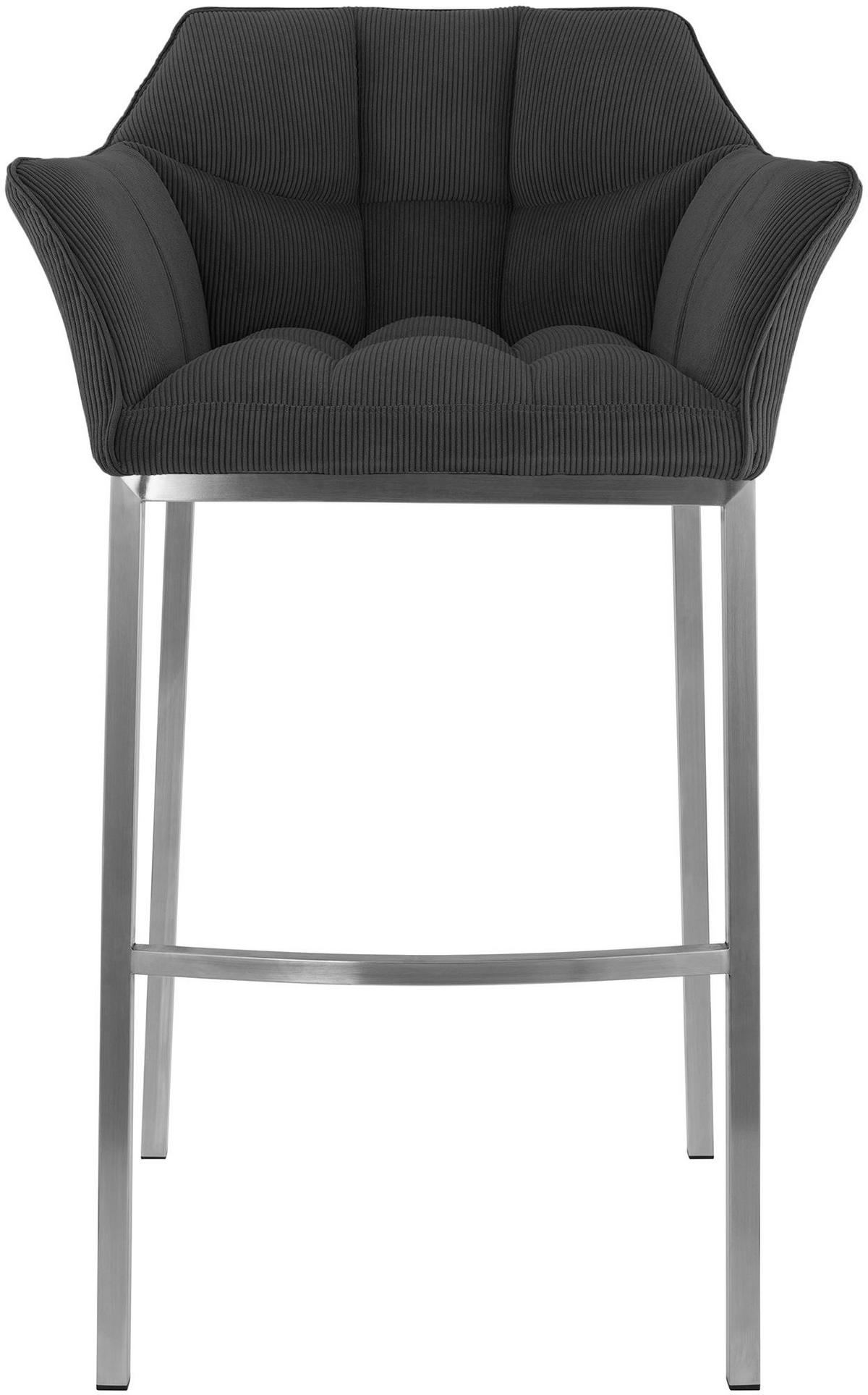 BARHOCKER Metall Dunkelgrau - Edelstahlfarben/Dunkelgrau, Metall (64/110/48cm) - CLP