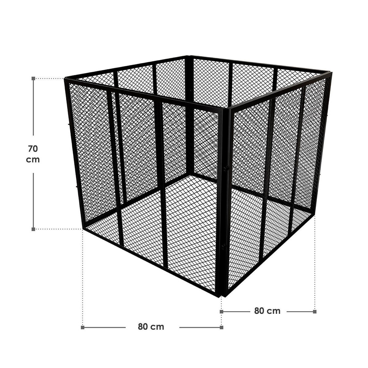 KOMPOSTER Metall schwarz 450L - Schwarz, Metall (80/70/80cm) - Juskys