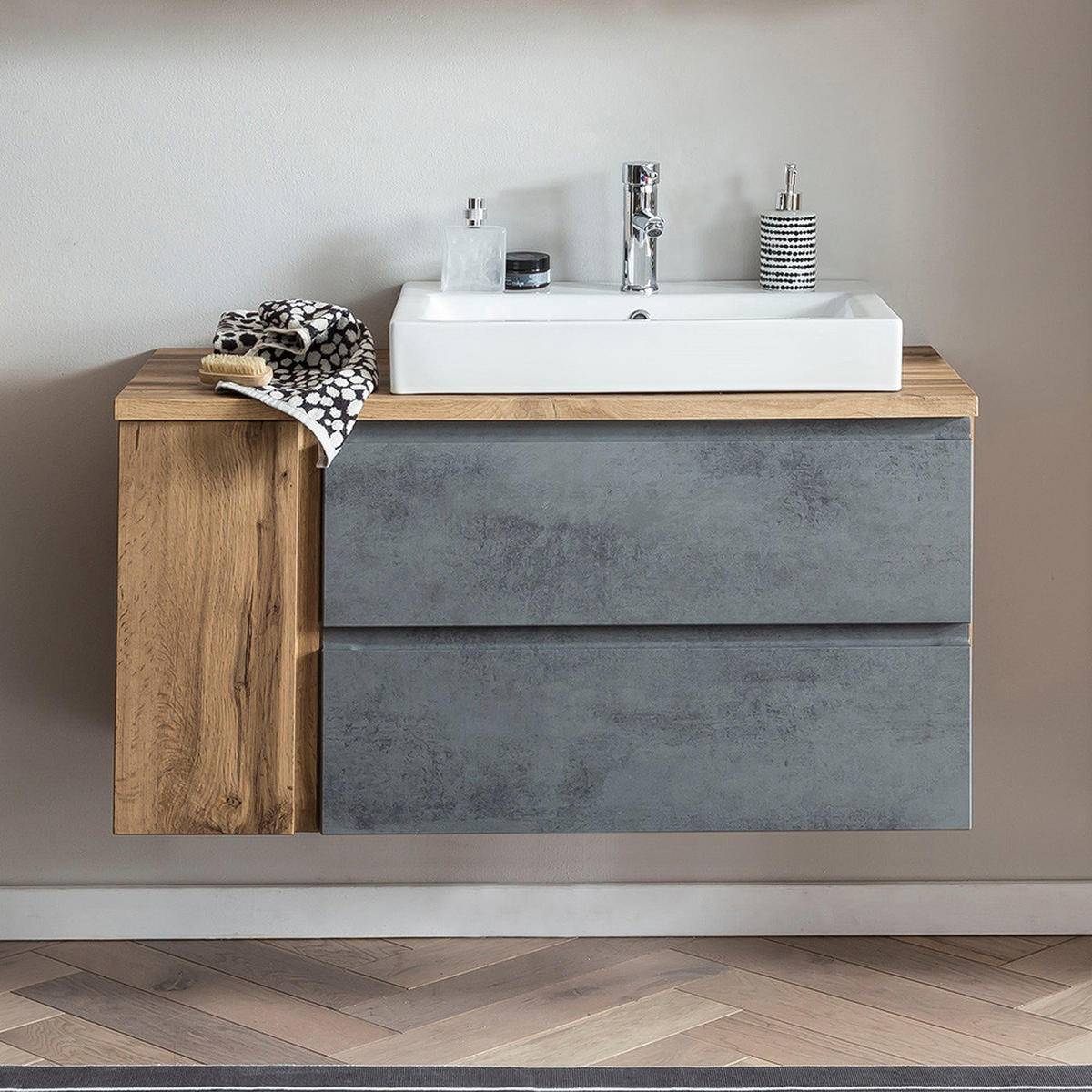 WASCHTISCH Vasto-03 - Braun, Holzwerkstoff (105/66/47cm) - Lomado