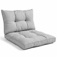 LOUNGEKISSEN Xluna Sitz 50x50x10cm mit Rücken 50x40x12cm Hellgrau (2tlg) - Hellgrau, Textil (50/50cm) - Beautissu 