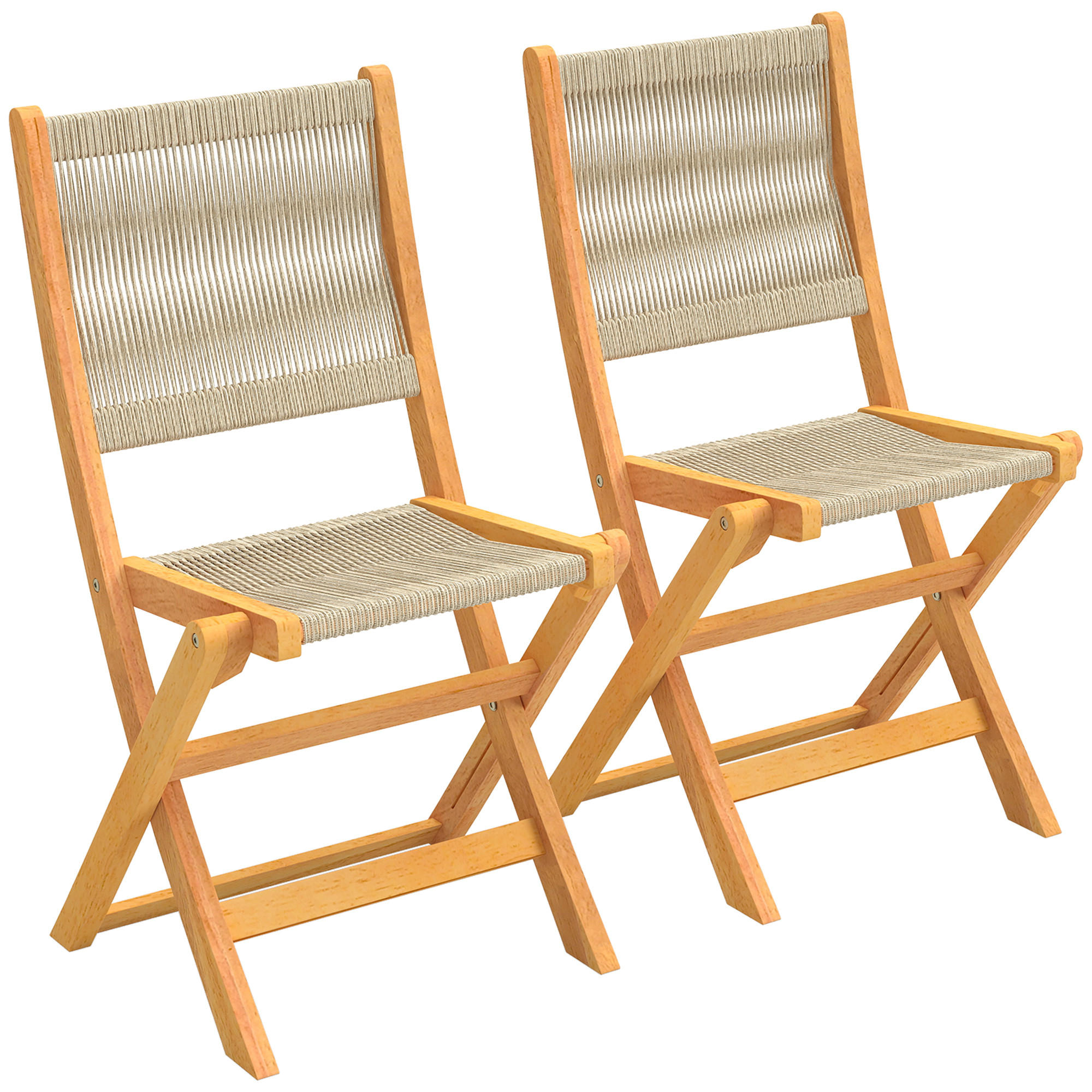 KLAPPSTUHL 2er-SET DE-17425 Natur & Beige - Naturfarben, Holz (55.5/88/48cm) - ComfortXL