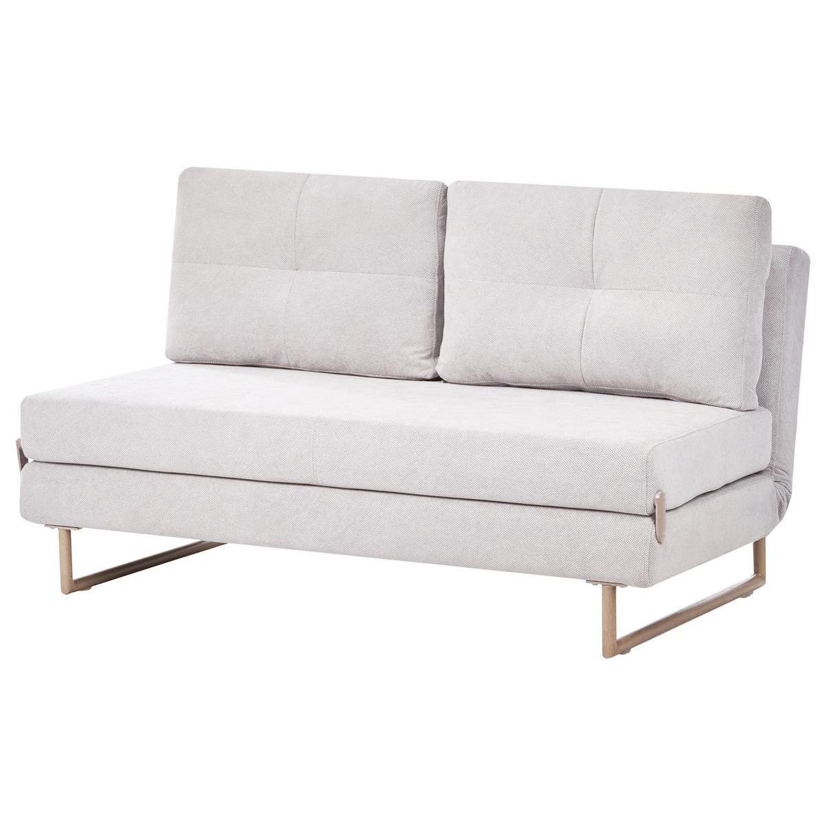 SCHLAFSOFA 3-Sitzer Stoff Cremeweiß Jerslev - Hellbraun/Weiß, Textil (150/87/84cm) - Beliani