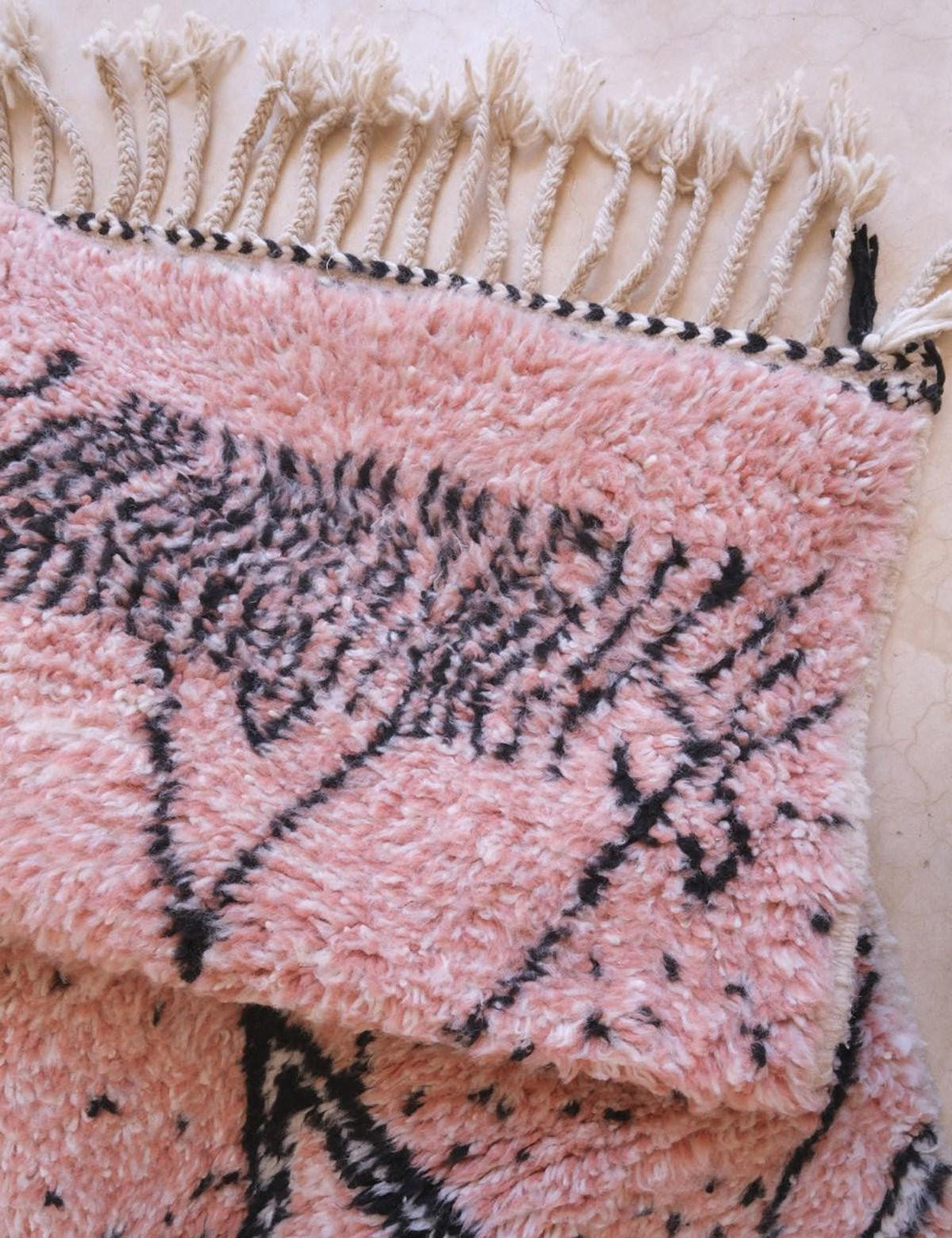 BERBERTEPPICH elegant im ethnischen Stil aus Wolle 200x 300 cm - Pink, Naturmaterialien (200/300cm) - AFK Living