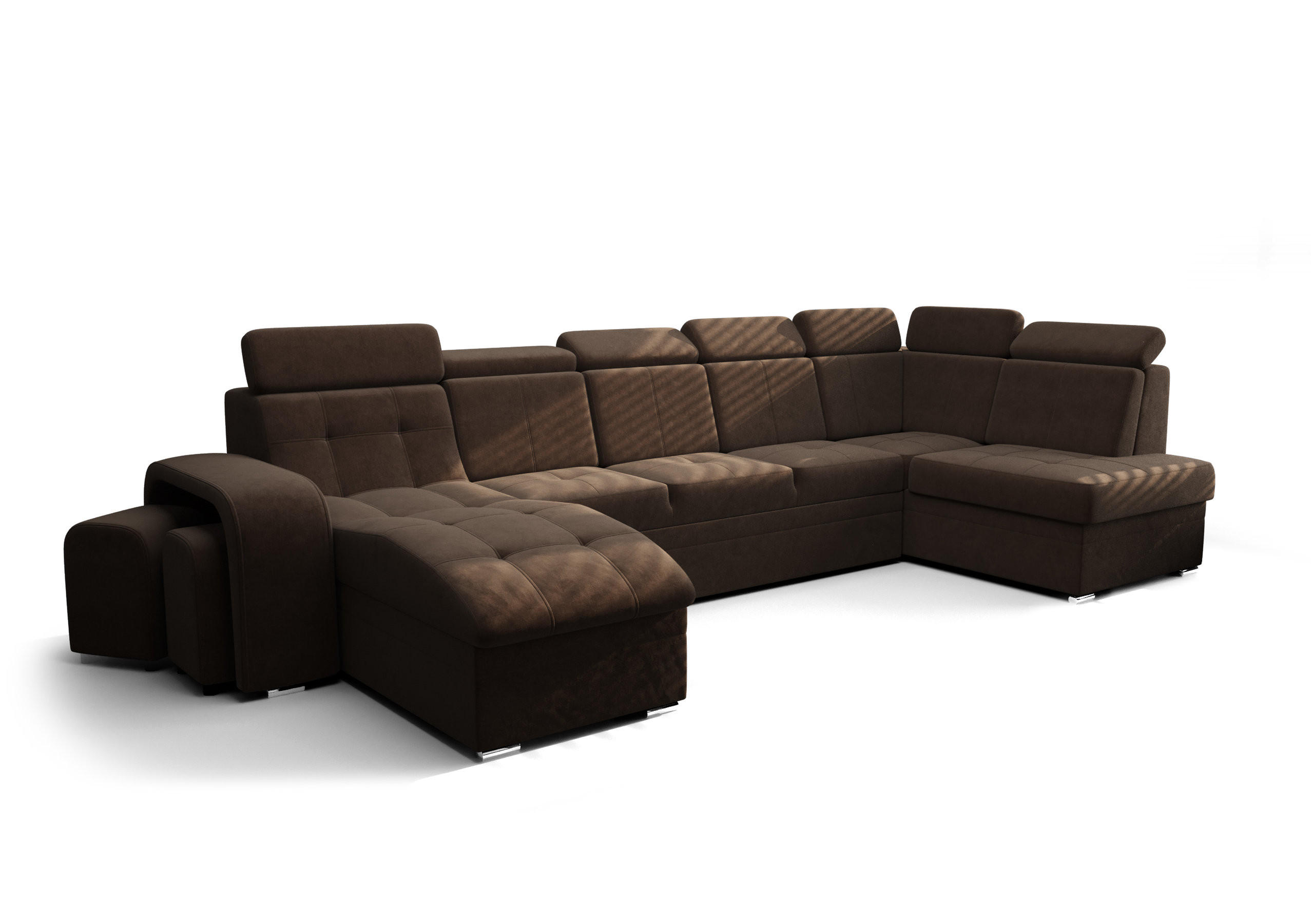 O-Sofa Wohnlandschaft Dunkelbraun 392x108x180 cm