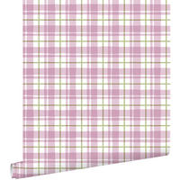 TAPETE Karomuster 50 x 900 cm - Lila, Papier (50/900cm) - ESTAhome