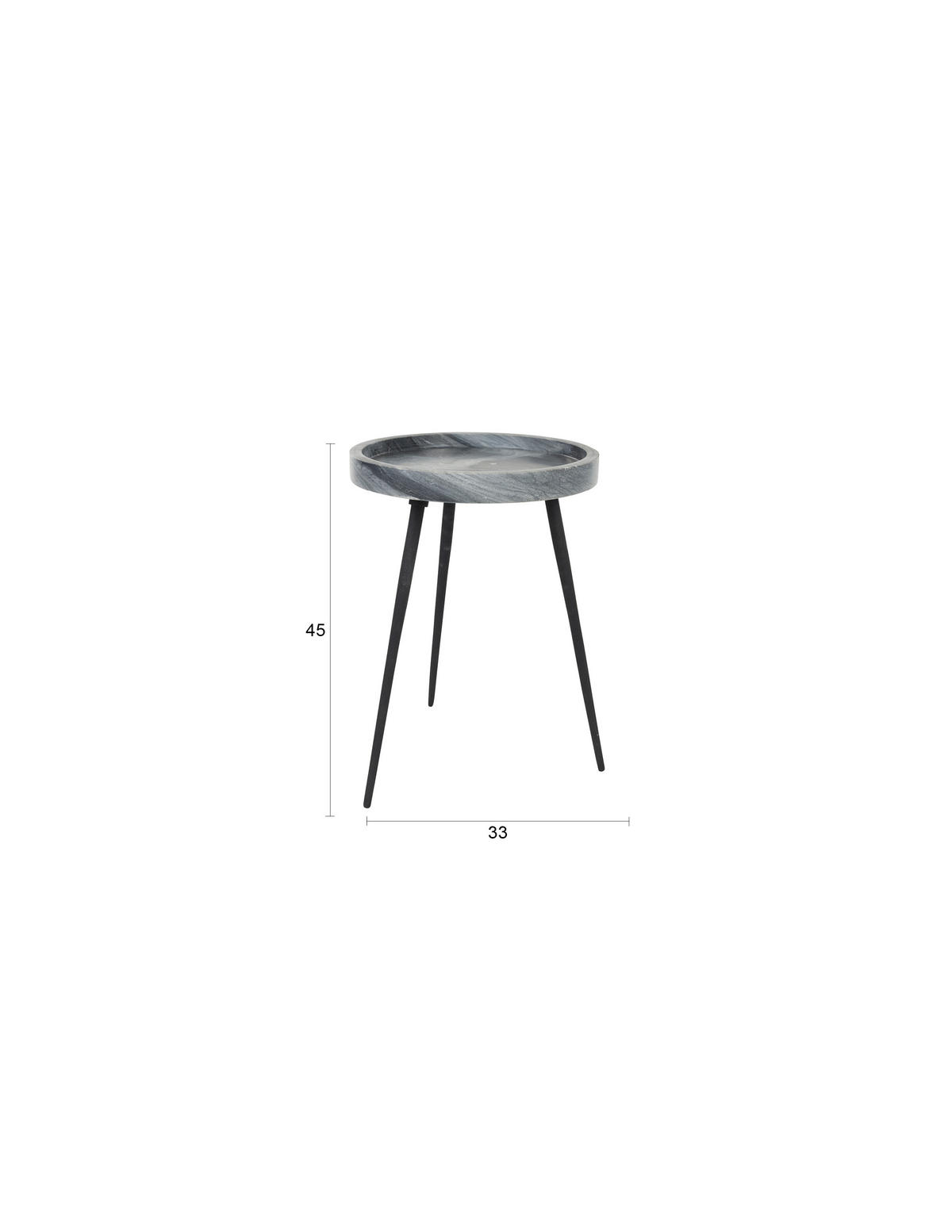 COUCHTISCH Novel - Schwarz - 33/33/45 cm - Schwarz, Stein (33/33/45cm)