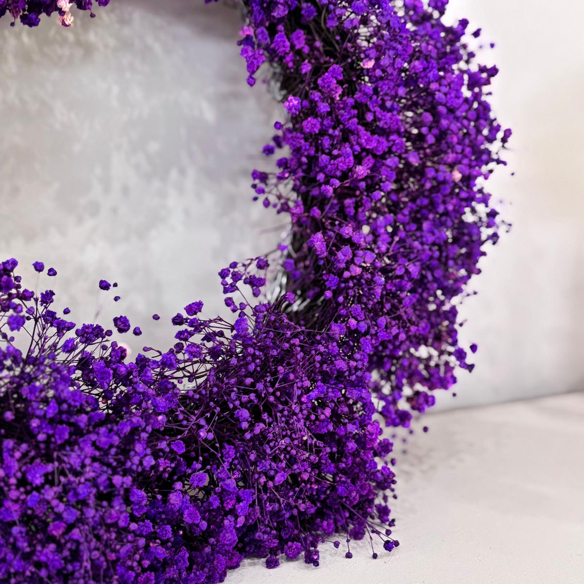 TROCKENBLUMENKRANZ Schleierkraut - 35 cm / Gelb - Gelb, Naturmaterialien (35cm) - Lykke & You