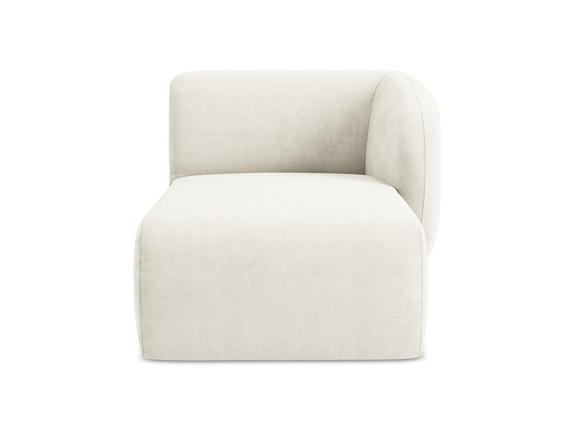 SOFAELEMENT Rechts Chenille Stoff Weiß - Schwarz/Weiß, Holzwerkstoff/Kunststoff (91/75/166cm) - Makamii
