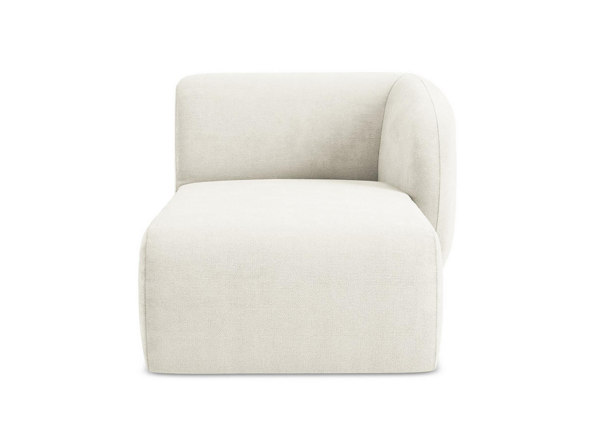 SOFAELEMENT Rechts Chenille Stoff Weiß - Schwarz/Weiß, Holzwerkstoff/Kunststoff (91/75/166cm) - Makamii