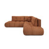 ECKSOFA DUCA II R-S Orange Chenille mit Schlaffunktion - Dunkelorange, Holz (266.5/266.5cm) - MASSENO