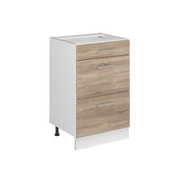 DULAP DE BAZĂ DE BUCĂTĂRIE R-Line, Sonoma/Alb, 50 cm fără blat de lucru - stejar Sonoma/alb, compozit lemnos (50/81.6/46cm) - Vicco