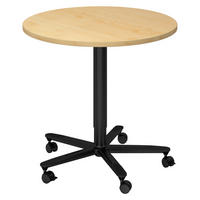 SÄULENHUBTISCH rund ST 80/80/74 cm in Ahornfarben/schwarz - Ahornfarben/Schwarz, Holzwerkstoff (80/80/74cm) - bümö