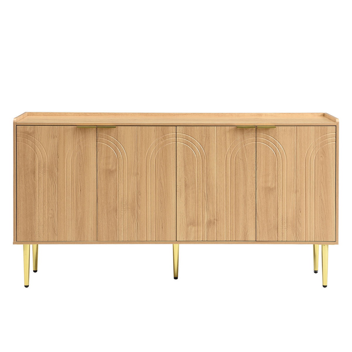 SIDEBOARD 140 cm in Natur Holzoptik mit 3D-Bogenfronten - Eiche San Remo/Naturfarben, Holzwerkstoff (140/75/38cm) - Urban Meuble