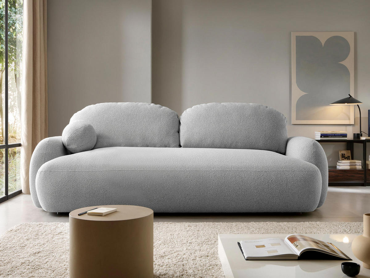 SCHLAFSOFA Mayo - Hellgrau/Schwarz, Holzwerkstoff/Kunststoff (256/85/115cm) - MIRJAN24