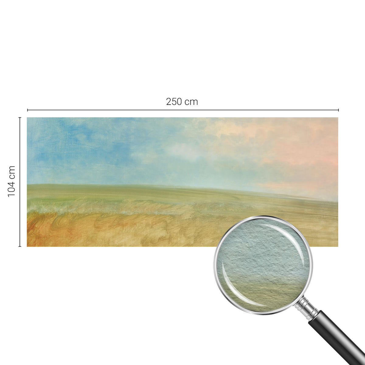 FOTOTAPETE 250x104 cm - Pastellfelder - Blau, Textil (250/104cm) - Wallfluent