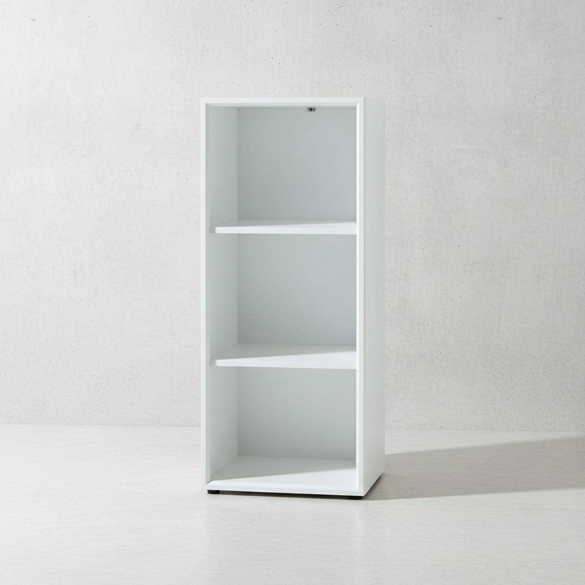 AKTENREGAL "Muenchen" 3 Ordnerhöhen & Glasauflage (Oben) Weiß - Weiß, Holzwerkstoff (50/120/37cm) - KADIMA DESIGN