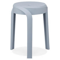 HOCKER POMPA hellblau - Hellblau, Kunststoff (36/45/35cm) - Légia Home