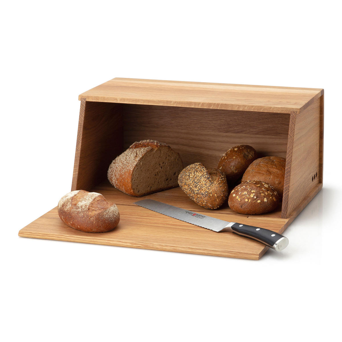 BROTKASTEN, Eichenholz, 40 x 26 x 18.5 cm - Braun, Holz (21/28/42cm) - Continenta