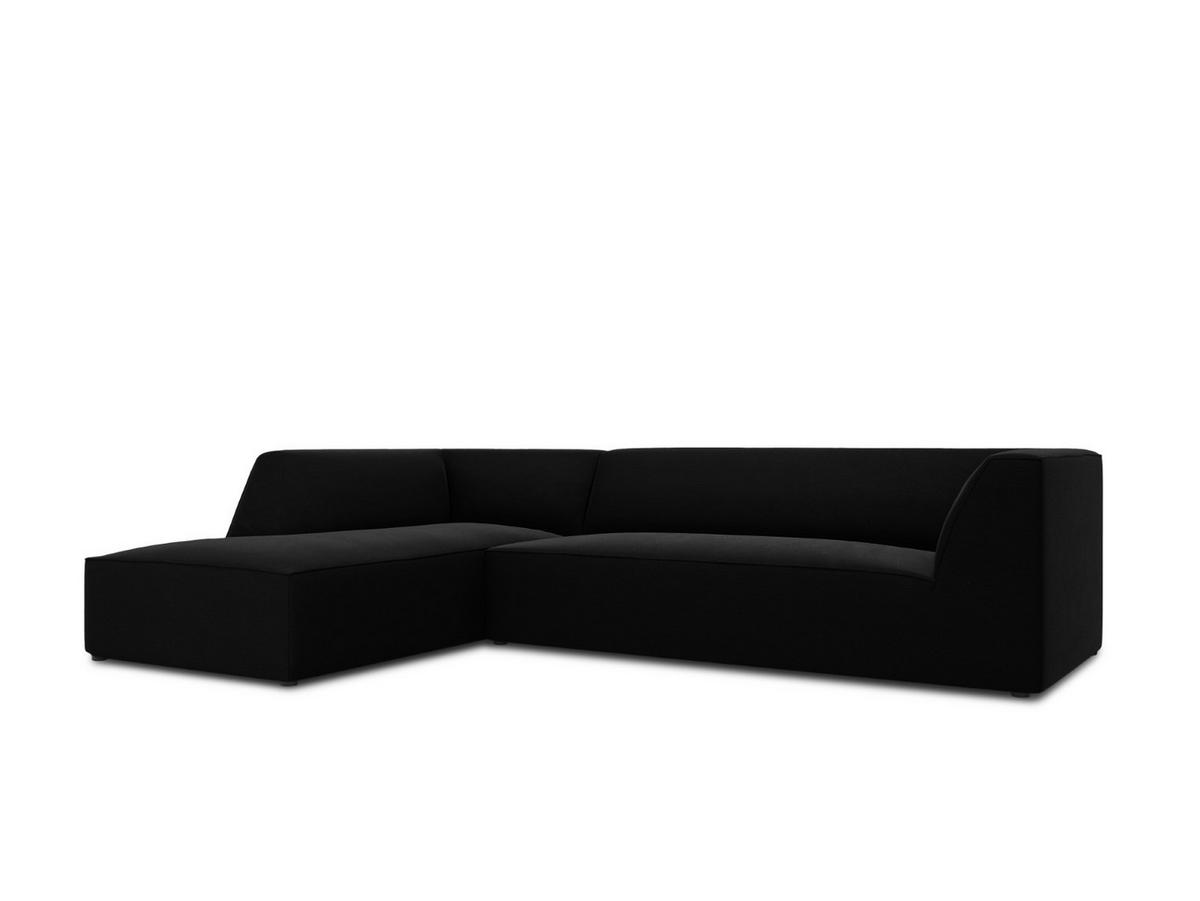 ECKSOFA links Ruby aus Samt schwarz 4 Sitzplätze - Schwarz, Textil (180/273cm) - Micadoni