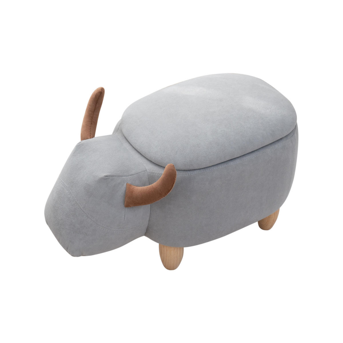 TIERHOCKER Stier Grau - Grau, Textil (30/37/63cm) - SVITA