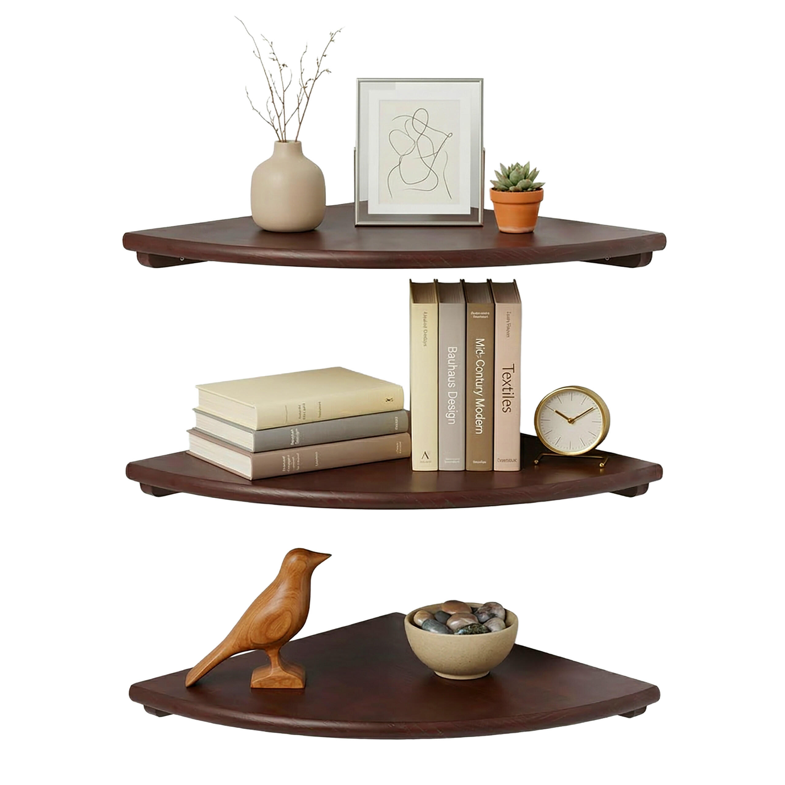 ROHOVÁ pol. - hnedá, drevo (35/3/35cm) - Relaxdays