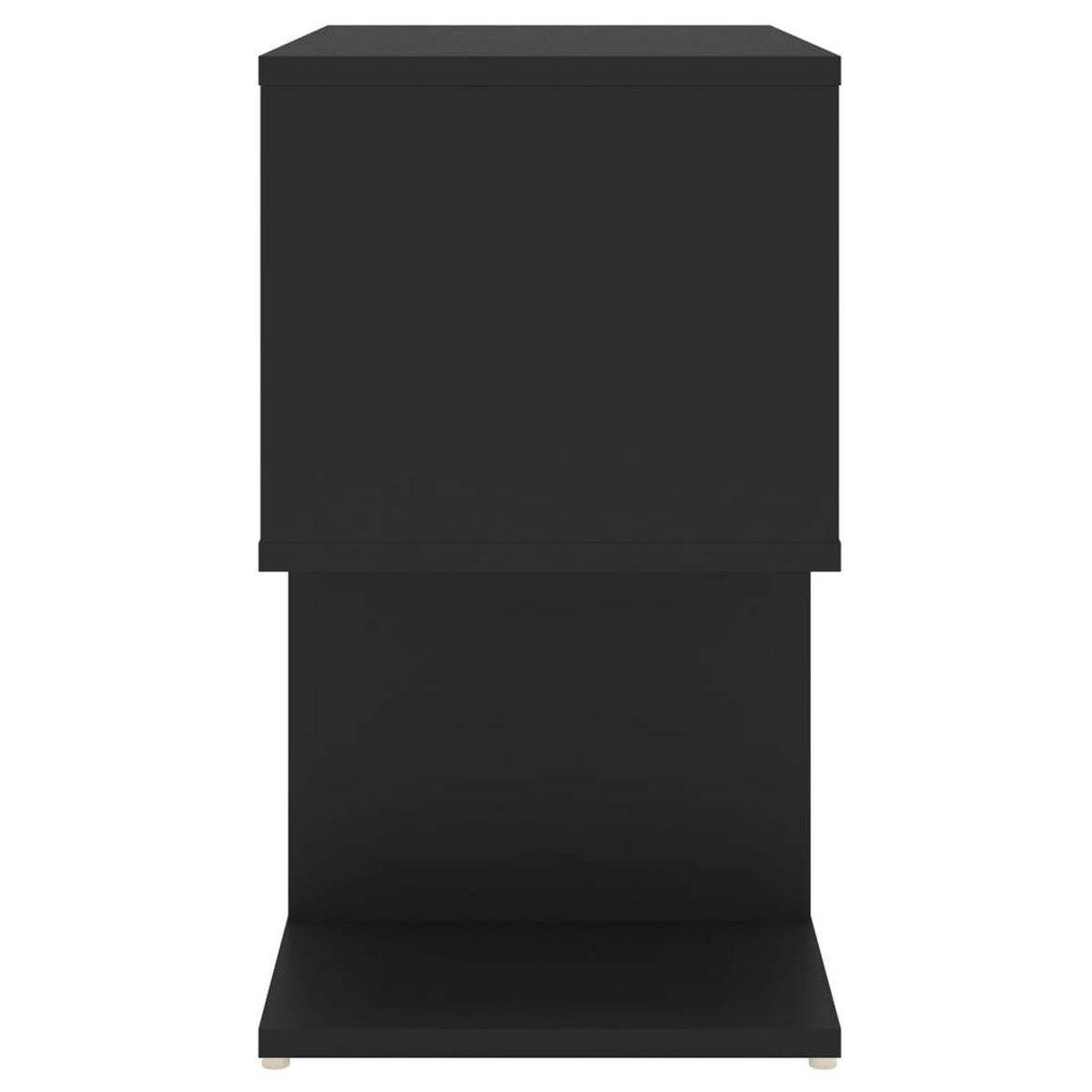 NACHTTISCH 2-teilig mit offenen Fächern 50/30/51,5 cm aus Holzwerkstoff in Schwarz - Schwarz, Holz (50/51.5/30cm) - vidaXL