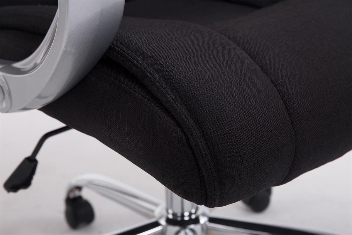 BÜROSTUHL SYDNEY Stoff 113x66x70 Schwarz Stoff Metall - Schwarz, Textil/Metall (66/113/70cm) - DELUKE