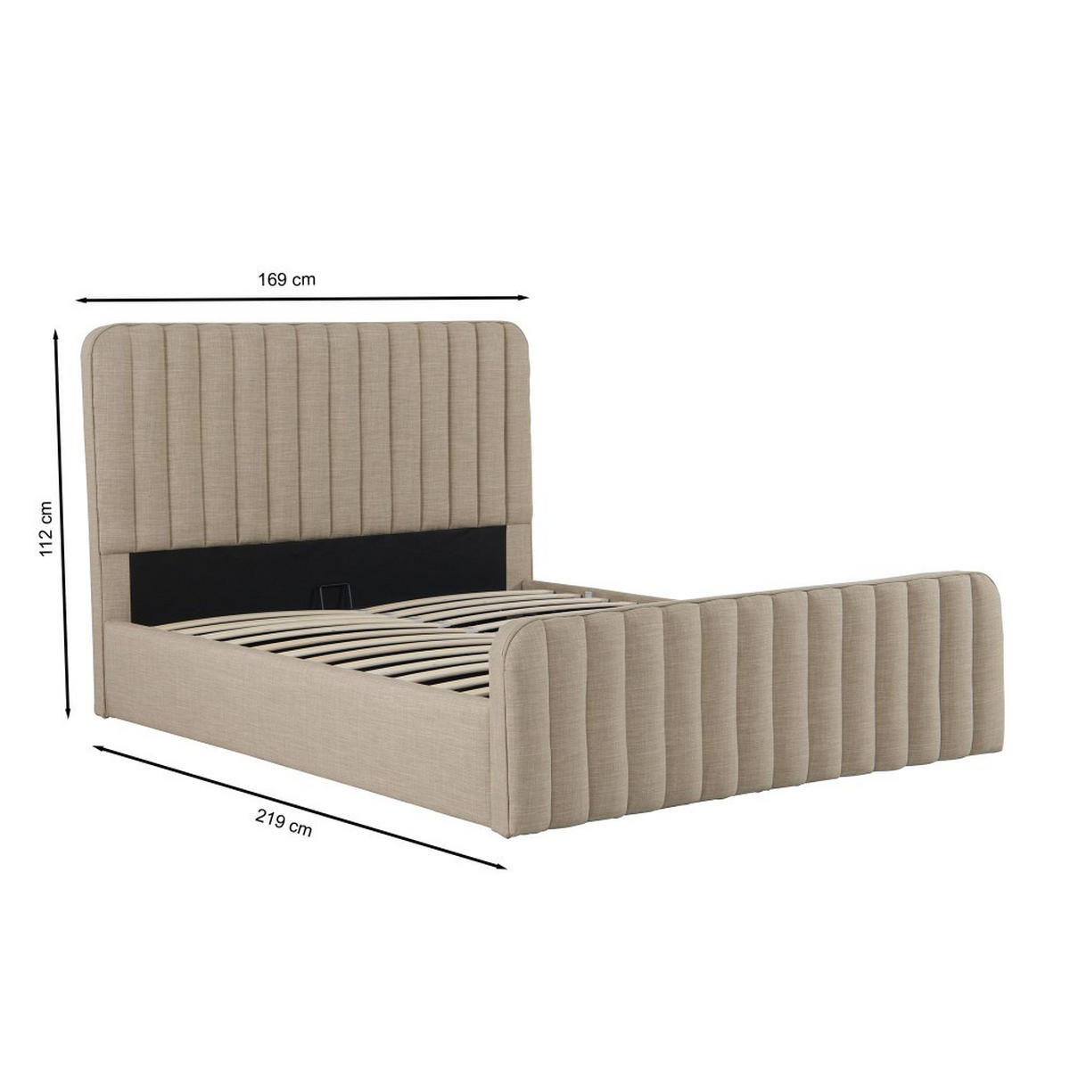 BETT NEVA /160x200 cm mit Lattenrost - Beige - Beige, Holzwerkstoff (160/200cm) - Weber Industries