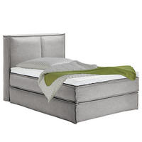 BOXSPRINGBETT mit Kopfteil - Premium - Grau, Textil (140/200cm) - home24