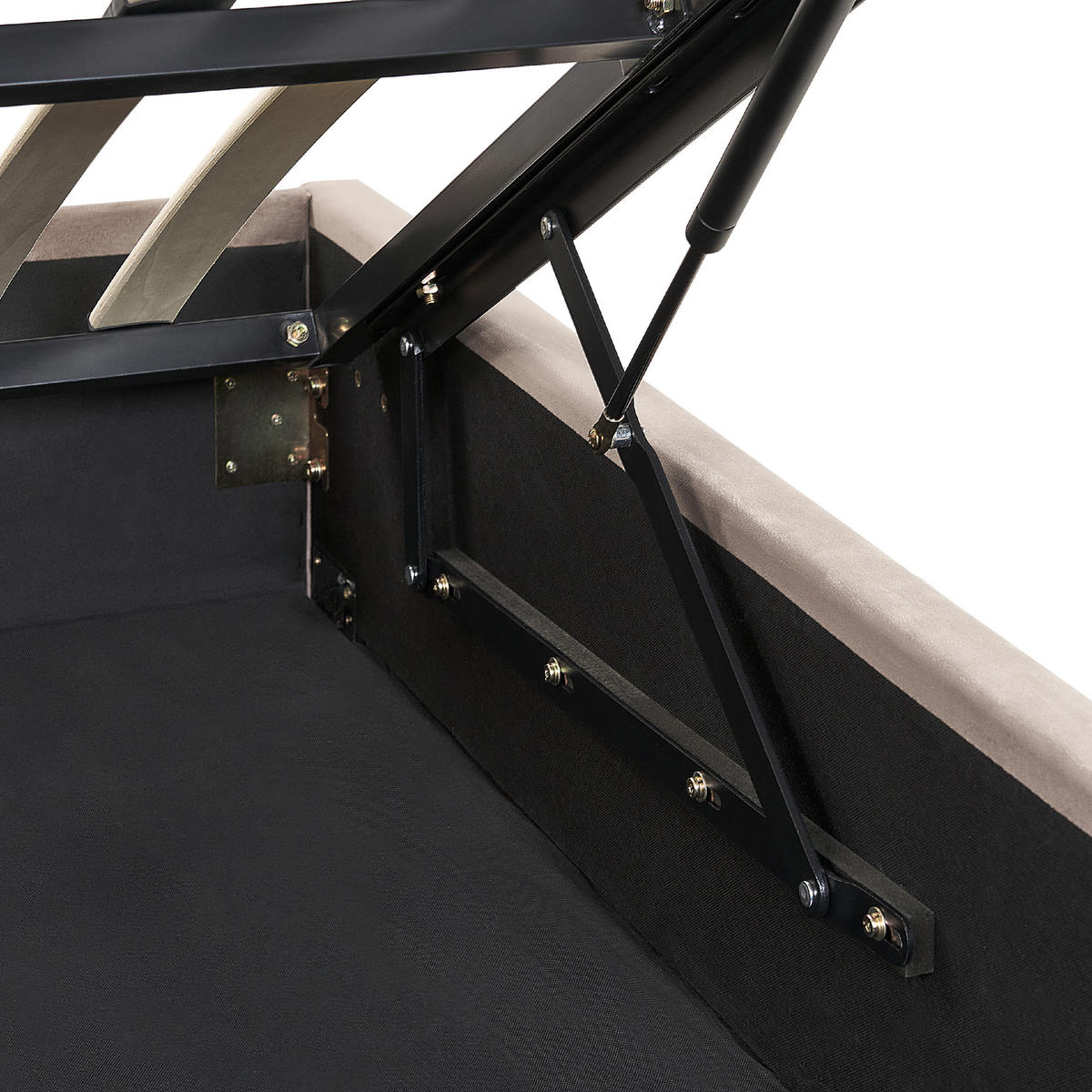 POLSTERBETT 160x200 cm Beige Rouen - Taupe, Textil (160/200cm) - Beliani