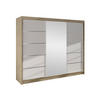 SCHWEBETÜRENSCHRANK Derby VI - Naturfarben, Holzwerkstoff/Metall (200/215/58cm) - MIRJAN24