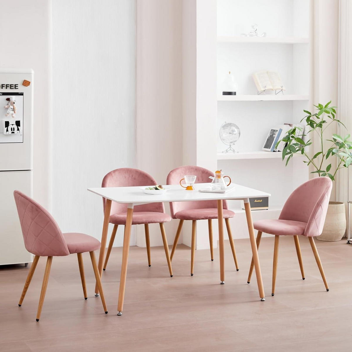 ESSZIMMERSTUHL 8er-Set Samt Rosa - Rosa, Textil (43/80/47.5cm)