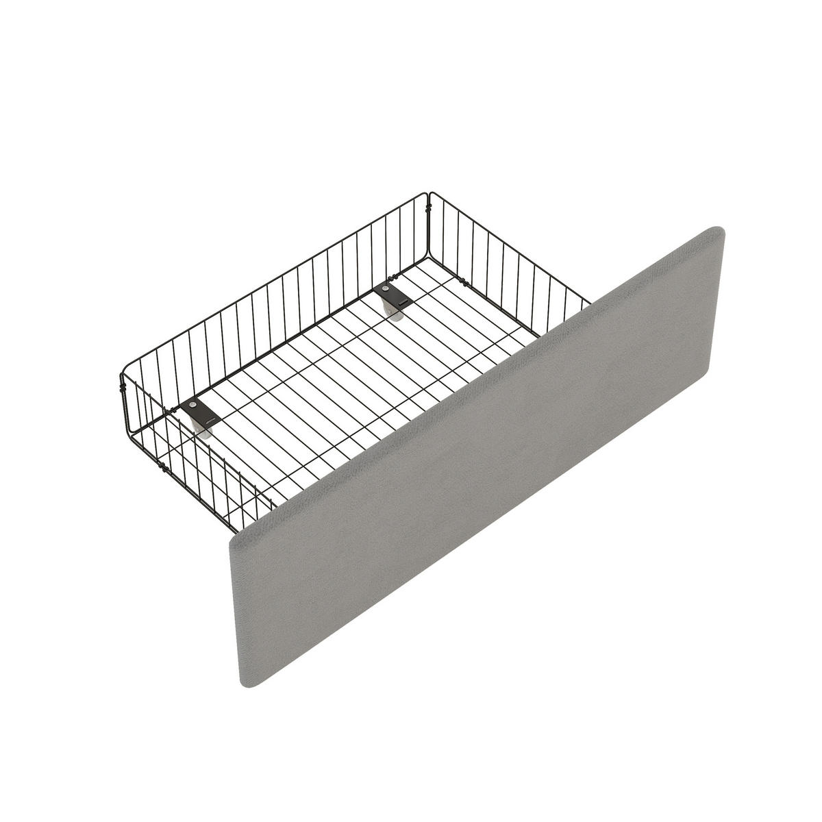 POLSTERBETT 140/200 cm grau mit vier Schubladen und höhenverstellbarem Kopfteil - Grau, Textil (140/200cm) - OKWISH