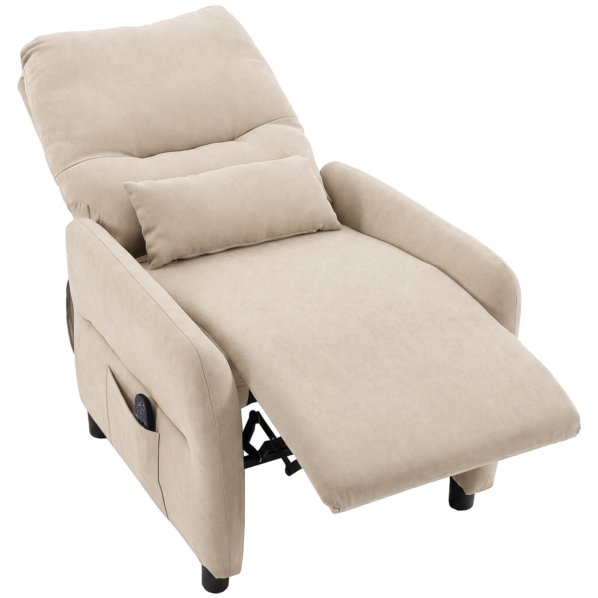 MASSAGESESSEL Polyester Beige - Dunkelgrau/Beige, Holzwerkstoff/Kunststoff (87/100/77cm) - HOMCOM