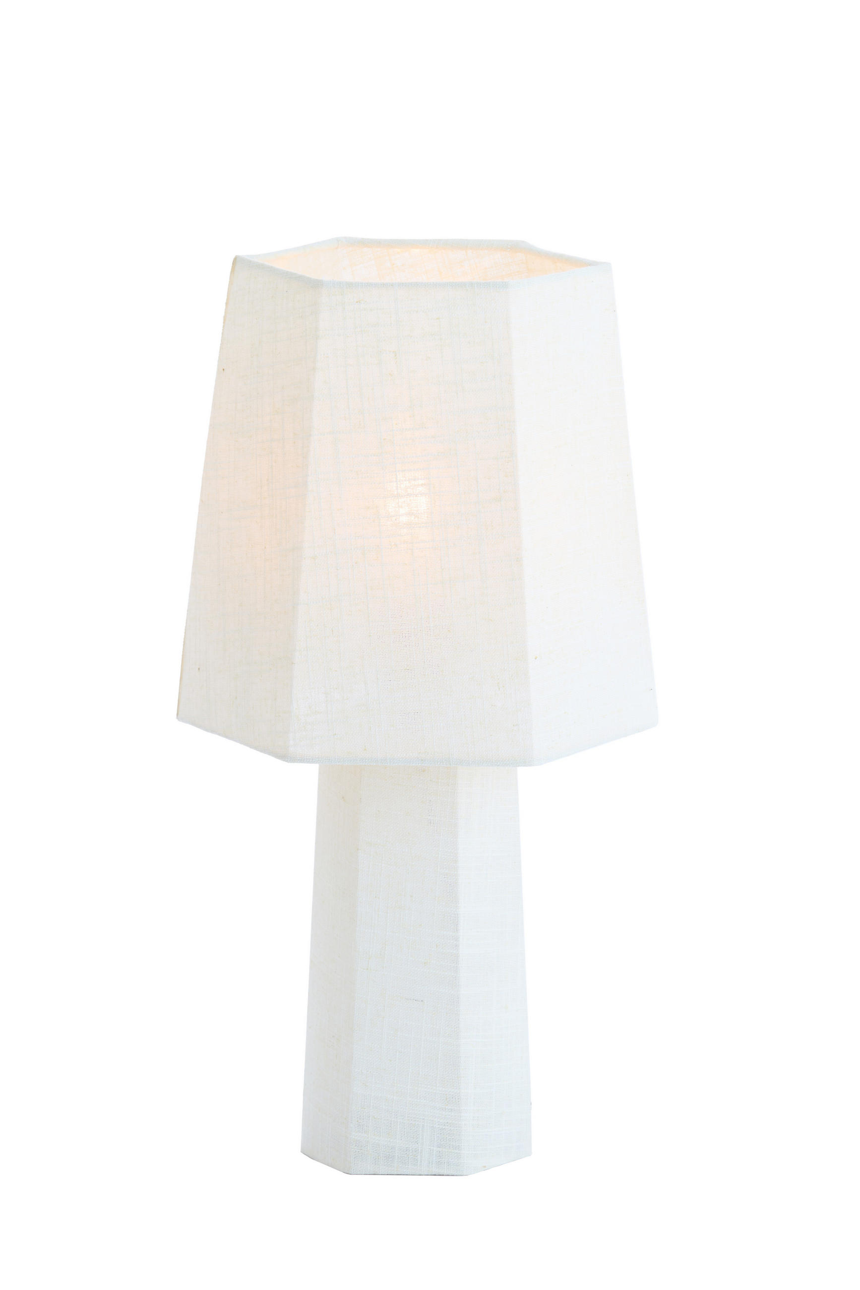 TISCHLAMPE Musabo Weiß Ø25/49 cm - Weiß, Textil (25/25/49cm) - Light & Living