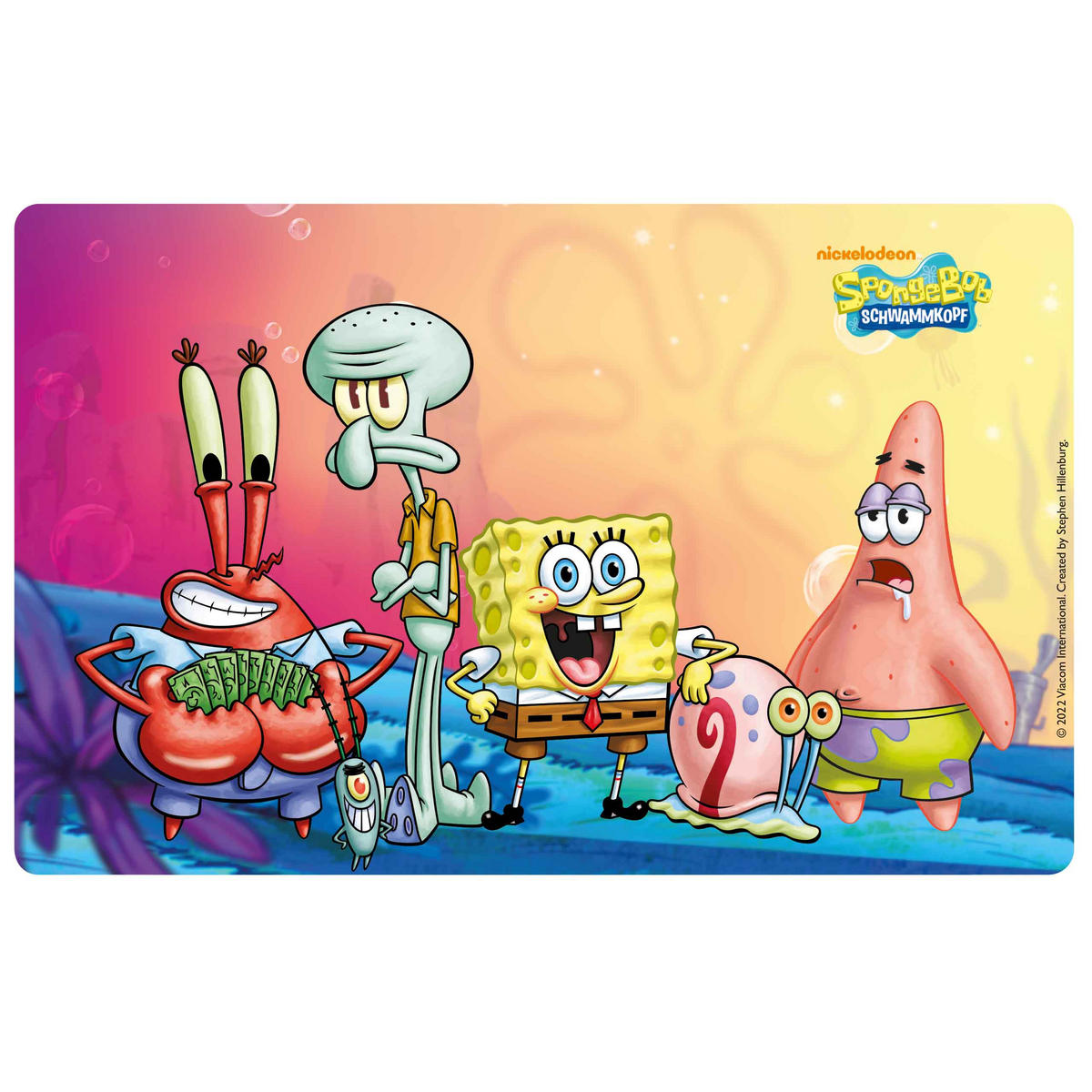 BROTDOSE Spongebob Schwammkopf Alle Freunde Blau 17,5 x 12,8 x 6,9 cm - Blau, Kunststoff (17.5/6.9/12.8cm)