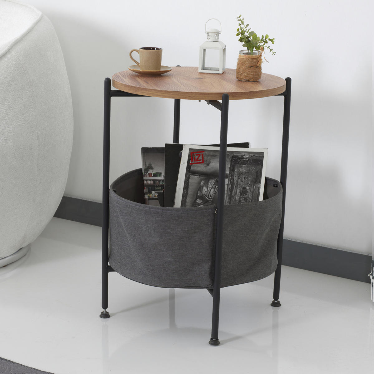 BEISTELLTISCH Suonenjoki - Walnussfarben, Holzwerkstoff (47/47/59cm) - [en.casa]