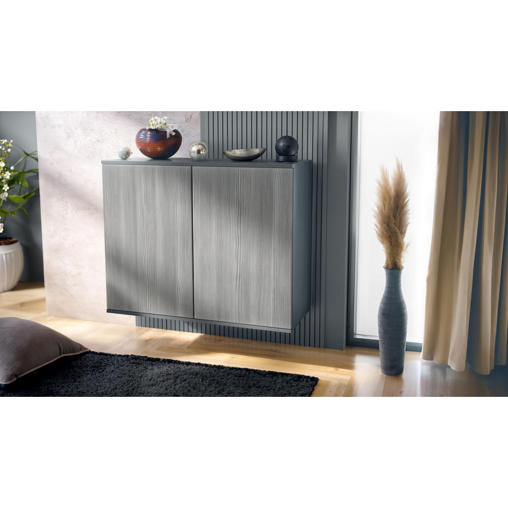 Thumbnail - Vladon Kommode, Anthrazit, Holzwerkstoff, 92.5x73.5x35 cm, Wohnzimmer, Kommoden & Sideboards, Kommoden