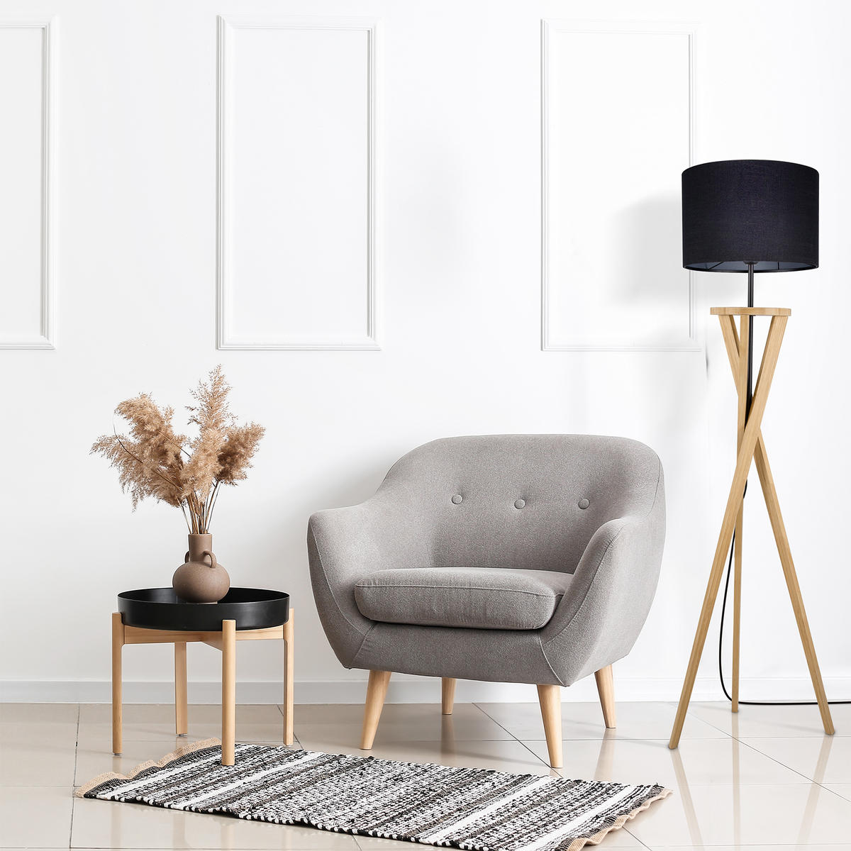 STEHLEUCHTE Mangrove - Naturfarben, Metall (50/50/161.5cm) - Paco Home