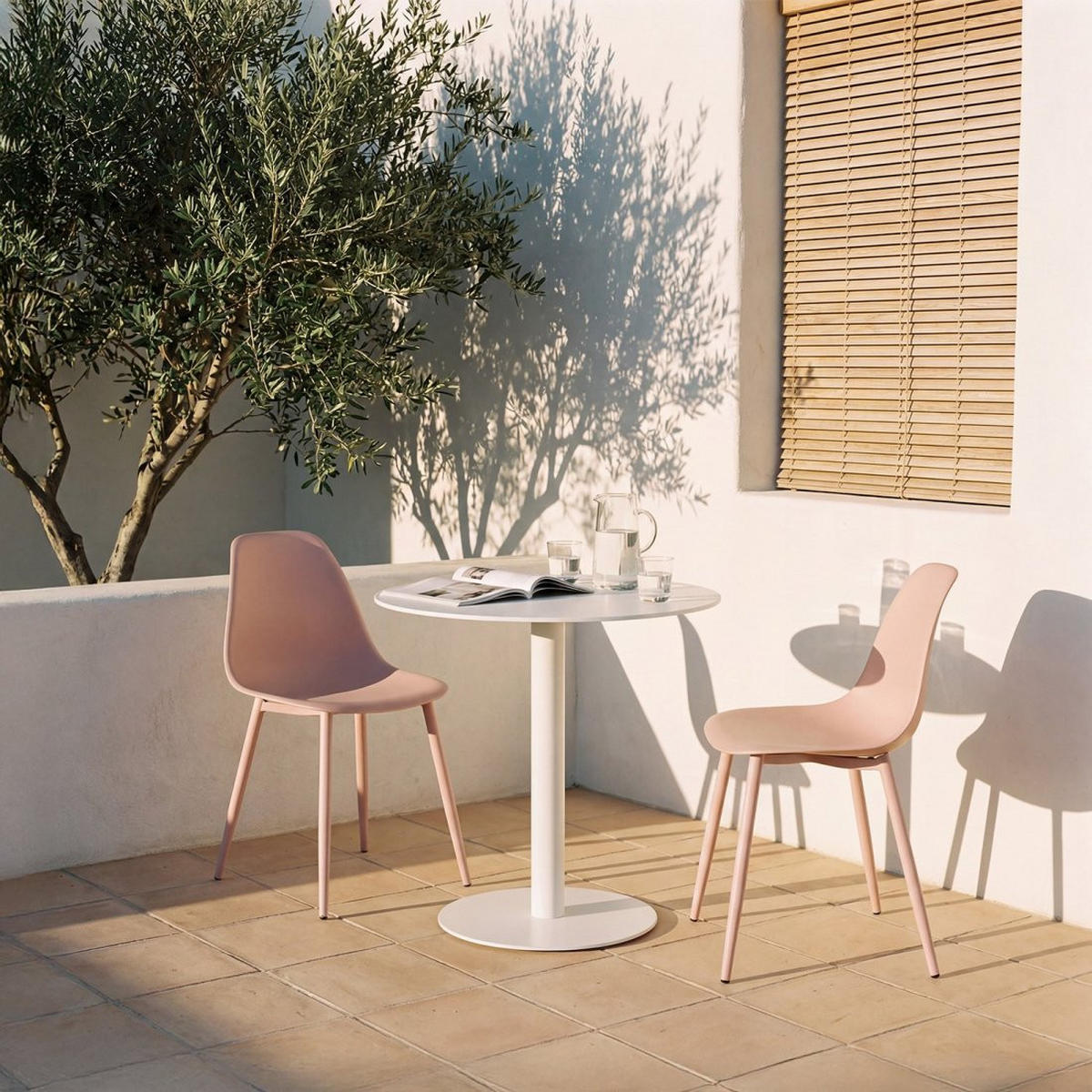 ESSTISCH Thule Weiß 60 cm x 76 cm - Weiß, Metall (60/60/76cm) - Klast Home