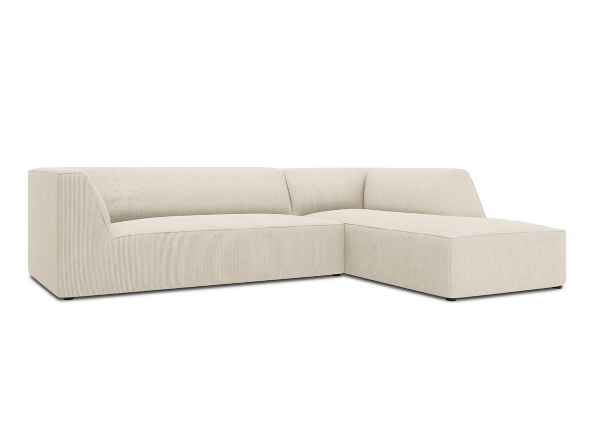 ECKSOFA rechts Ruby aus Cord leichtes beige 4 Sitzplätze - Creme, Textil (180/273cm) - Micadoni