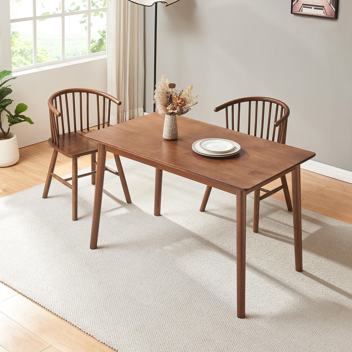 ESSTISCH Klijori - Walnussfarben, Holz (70/120/73.5cm) - [en.casa]